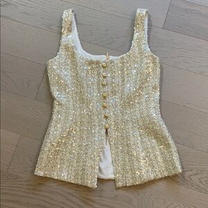 Gianni Bini Gold Sequin Top